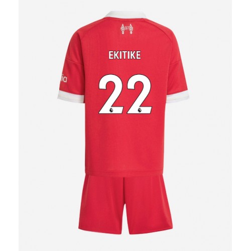 Liverpool Hugo Ekitike #22 Primera Equipación Niños 2025-26 Manga Corta (+ Pantalones cortos)